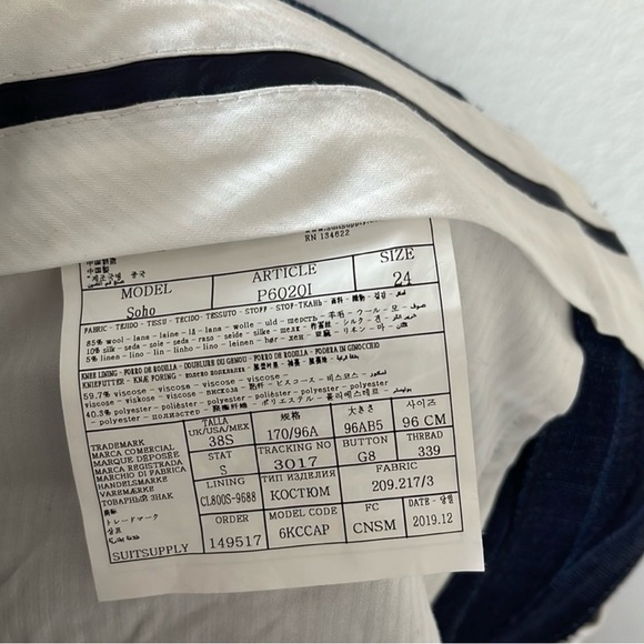 Suitsupply Havana Blue Pinstripe Double Breasted 38S Suit - Picture 8 of 8